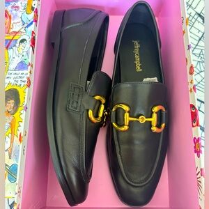Jeffrey Campbell Velveteen Loafer Black Leather Size 8.